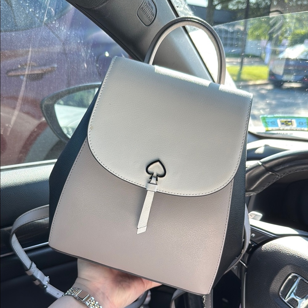 Kate Spade Gray and Black Backpack Sleek Design